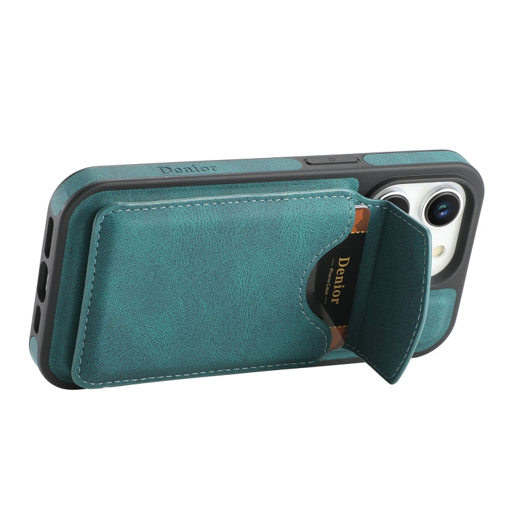 For iPhone 16 Pro Denior D19 Skin Feel MagSafe Detachable Card Slot Phone Case(Blue) - iPhone 16 Pro Cases by Denior | Online Shopping South Africa | PMC Jewellery | Buy Now Pay Later Mobicred