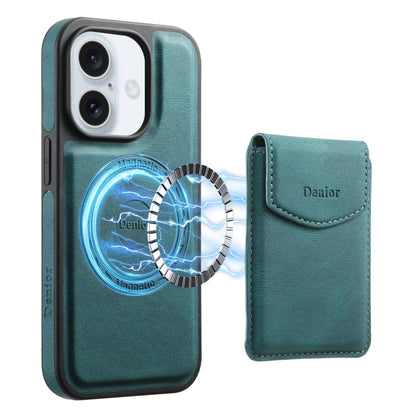 For iPhone 16 Plus Denior D19 Skin Feel MagSafe Detachable Card Slot Phone Case(Blue) - iPhone 16 Plus Cases by Denior | Online Shopping South Africa | PMC Jewellery | Buy Now Pay Later Mobicred