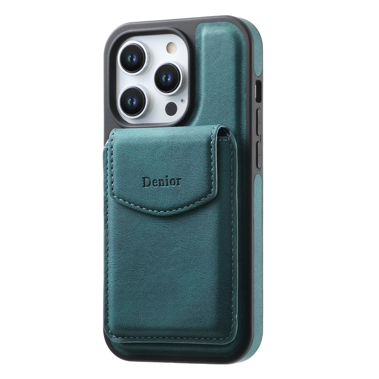 For iPhone 16 Plus Denior D19 Skin Feel MagSafe Detachable Card Slot Phone Case(Blue) - iPhone 16 Plus Cases by Denior | Online Shopping South Africa | PMC Jewellery | Buy Now Pay Later Mobicred