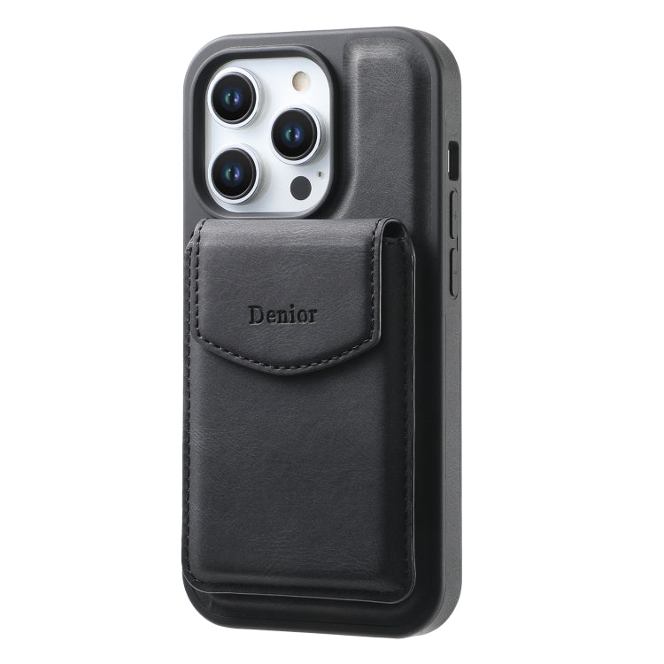 For iPhone 16 Plus Denior D19 Skin Feel MagSafe Detachable Card Slot Phone Case(Black) - iPhone 16 Plus Cases by Denior | Online Shopping South Africa | PMC Jewellery | Buy Now Pay Later Mobicred