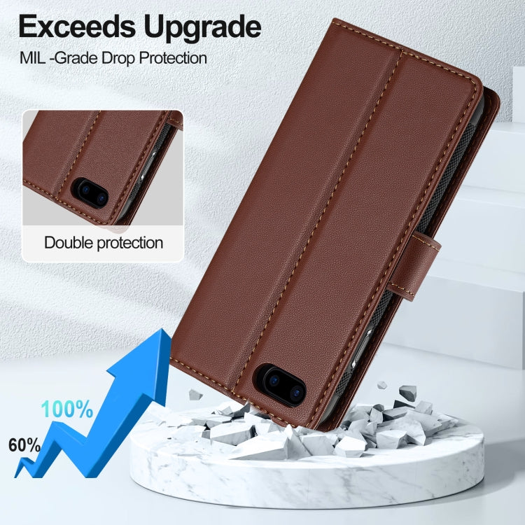 For iPhone 7 / 8 / SE 2020 2022 LC.IMEEKE L2 Series Detachable Magsafe PU Phone Case with Lanyard(Brown) - iPhone SE 2022 / 2020 / 8 / 7 Cases by LC.IMEEKE | Online Shopping South Africa | PMC Jewellery | Buy Now Pay Later Mobicred