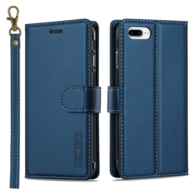 For iPhone 7 Plus / 8 Plus LC.IMEEKE L2 Series Detachable Magsafe PU Phone Case with Lanyard(Blue) - More iPhone Cases by LC.IMEEKE | Online Shopping South Africa | PMC Jewellery | Buy Now Pay Later Mobicred