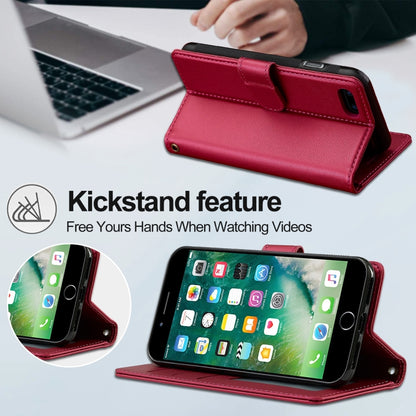 For iPhone 7 Plus / 8 Plus LC.IMEEKE L2 Series Detachable Magsafe PU Phone Case with Lanyard(Red) - More iPhone Cases by LC.IMEEKE | Online Shopping South Africa | PMC Jewellery | Buy Now Pay Later Mobicred