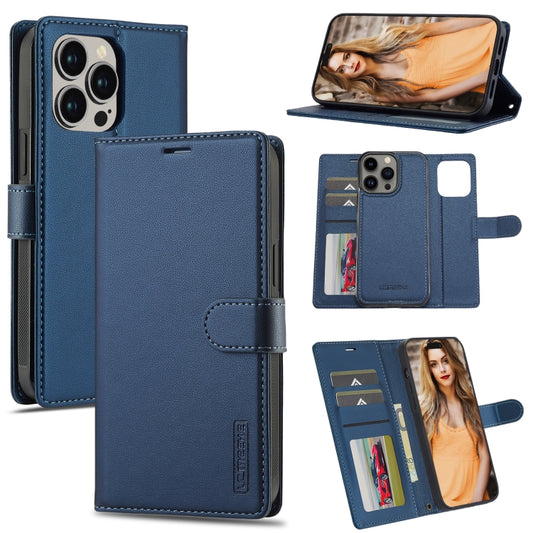 For iPhone 13 Pro LC.IMEEKE L2 Series Detachable Magsafe PU Phone Case with Lanyard(Blue) - iPhone 13 Pro Cases by LC.IMEEKE | Online Shopping South Africa | PMC Jewellery | Buy Now Pay Later Mobicred