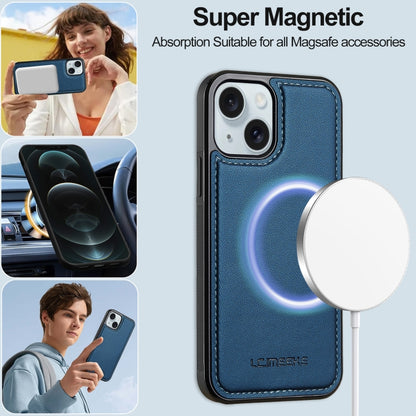 For iPhone 13 LC.IMEEKE L2 Series Detachable Magsafe PU Phone Case with Lanyard(Blue) - iPhone 13 Cases by LC.IMEEKE | Online Shopping South Africa | PMC Jewellery | Buy Now Pay Later Mobicred