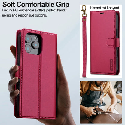 For iPhone 16 Pro LC.IMEEKE L2 Series Detachable Magsafe PU Phone Case with Lanyard(Red) - iPhone 16 Pro Cases by LC.IMEEKE | Online Shopping South Africa | PMC Jewellery | Buy Now Pay Later Mobicred