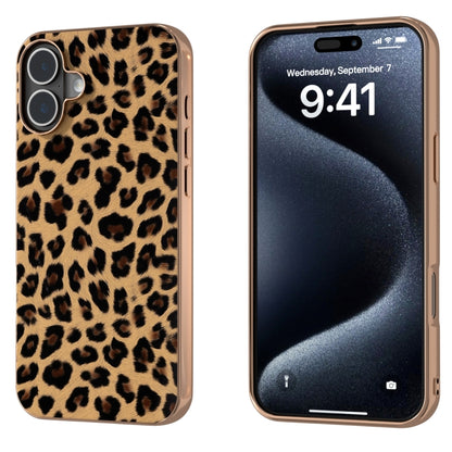 For iPhone 16 Nano Plating Leopard Print Phone Case(Gold) - iPhone 16 Cases by PMC Jewellery | Online Shopping South Africa | PMC Jewellery | Buy Now Pay Later Mobicred