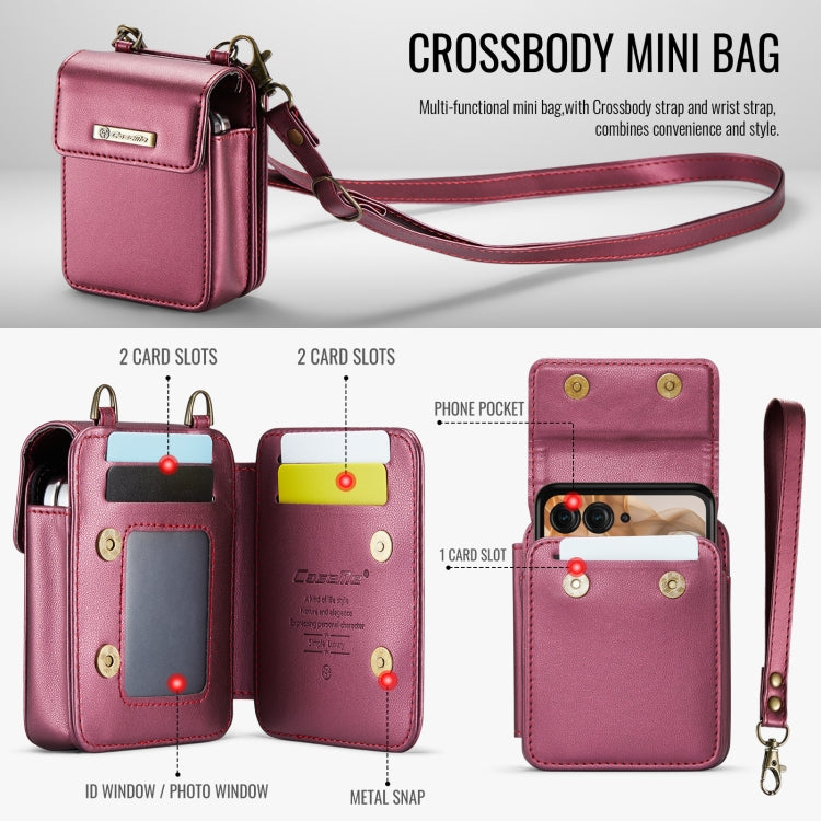 For Motorola Razr Series CaseMe Me50 Mini Lanyard Universal Bag(Wine Red) - Motorola Cases by CaseMe | Online Shopping South Africa | PMC Jewellery | Buy Now Pay Later Mobicred