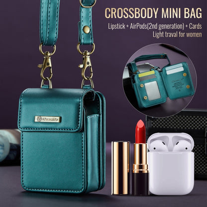 CaseMe Me50 Mini Universal Bag for Apple and Samsung Headphones + Lipstick(Green) - For AirPods 1/2 by CaseMe | Online Shopping South Africa | PMC Jewellery | Buy Now Pay Later Mobicred