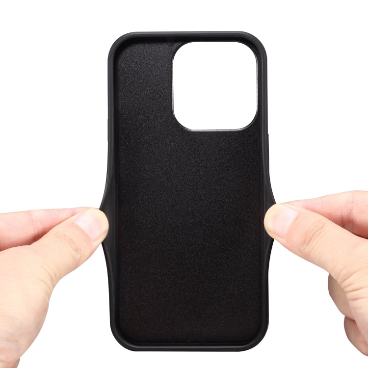 For iPhone 16 Pro Denior D07 DV Elastic Card Slot PU Back Cover Phone Case(Black) - iPhone 16 Pro Cases by Denior | Online Shopping South Africa | PMC Jewellery | Buy Now Pay Later Mobicred