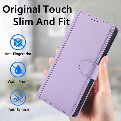 For Motorola Moto G Power 5G 2024 Skin Feel Pure Color Card Slots Leather Phone Case with Dual Lanyard(Purple) - Motorola Cases by PMC Jewellery | Online Shopping South Africa | PMC Jewellery | Buy Now Pay Later Mobicred