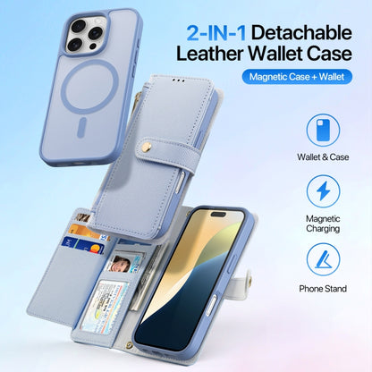 For iPhone 16 Pro Max DUX DUCIS Lawa Series 2 in 1 Wallet Zipper Detachable MagSafe Phone Case with Lanyard(Light Blue) - iPhone 16 Pro Max Cases by DUX DUCIS | Online Shopping South Africa | PMC Jewellery | Buy Now Pay Later Mobicred