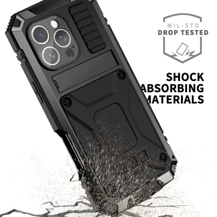 For iPhone 16 Pro Max R-JUST Life Waterproof Dustproof Shockproof Phone Case(Black) - iPhone 16 Pro Max Cases by R-JUST | Online Shopping South Africa | PMC Jewellery | Buy Now Pay Later Mobicred