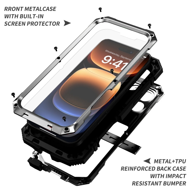 For iPhone 16 Pro R-JUST Life Waterproof Dustproof Shockproof Phone Case(Silver) - iPhone 16 Pro Cases by R-JUST | Online Shopping South Africa | PMC Jewellery | Buy Now Pay Later Mobicred