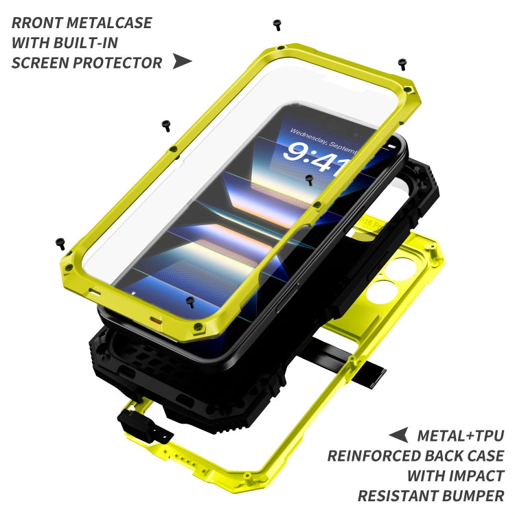 For iPhone 16 Plus R-JUST Life Waterproof Dustproof Shockproof Phone Case(Yellow) - iPhone 16 Plus Cases by R-JUST | Online Shopping South Africa | PMC Jewellery | Buy Now Pay Later Mobicred