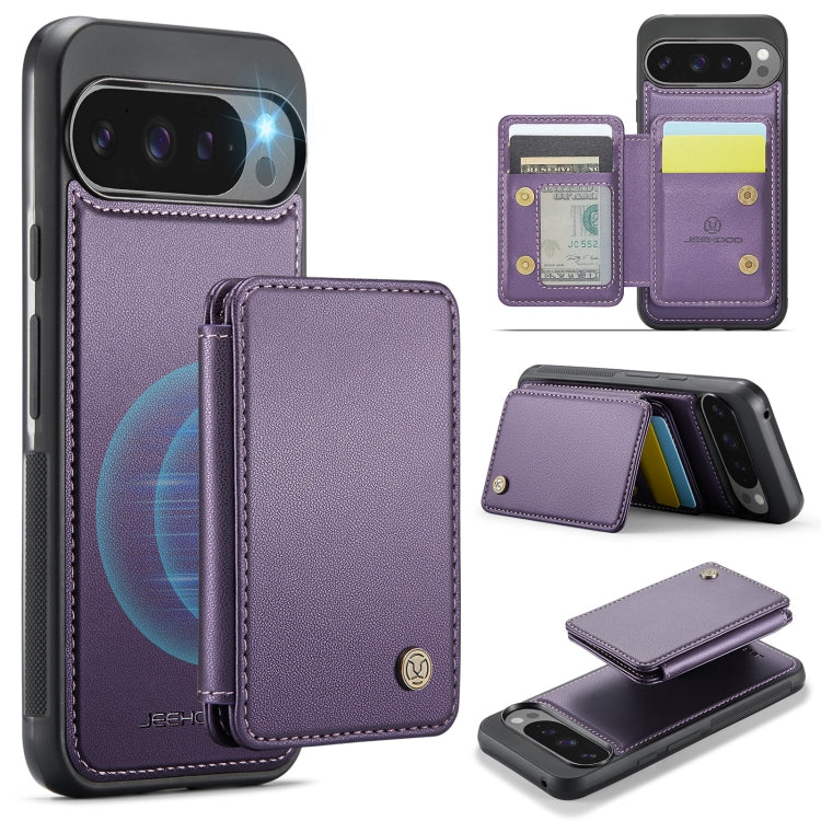 For Google Pixel 9 Pro XL JEEHOOD J05 Business Magnetic Style RFID Leather Phone Case(Purple) - Google Cases by JEEHOOD | Online Shopping South Africa | PMC Jewellery | Buy Now Pay Later Mobicred