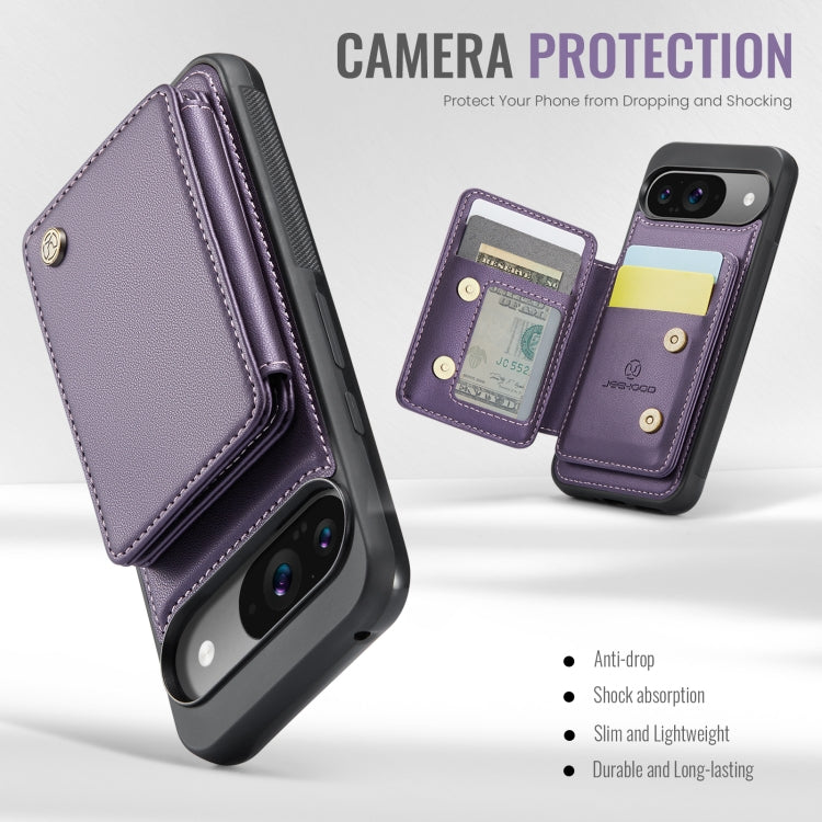 For Google Pixel 9 / 9 Pro JEEHOOD J05 Business Magnetic Style RFID Leather Phone Case(Purple) - Google Cases by JEEHOOD | Online Shopping South Africa | PMC Jewellery | Buy Now Pay Later Mobicred