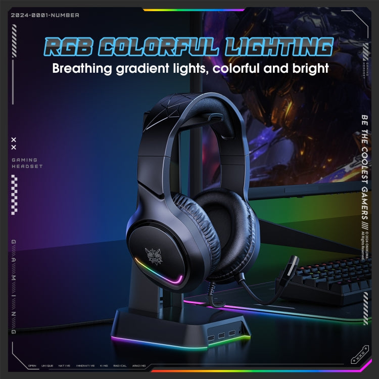 ONIKUMA X31 USB / 3.5mm Wired RGB Light Gaming Headset with Mic, Cable length: 2.2m(Black) - Multimedia Headset by ONIKUMA | Online Shopping South Africa | PMC Jewellery | Buy Now Pay Later Mobicred