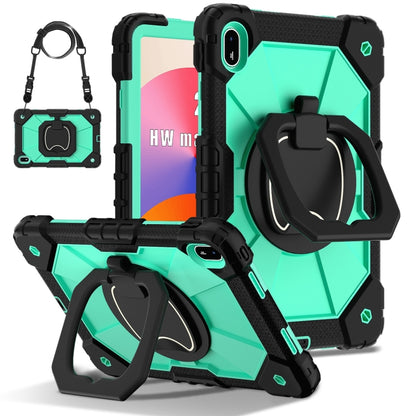 For Huawei Matepad SE 11 2024 Contrast Color Robot Silicone Hybrid PC Tablet Case(Black Mint Green) - Huawei by PMC Jewellery | Online Shopping South Africa | PMC Jewellery | Buy Now Pay Later Mobicred