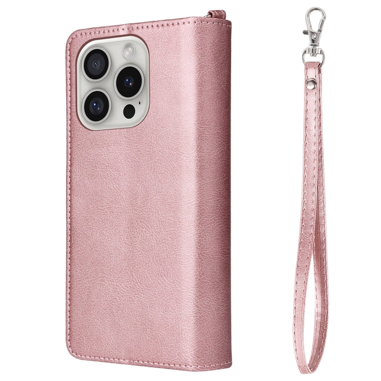 For iPhone 16 Pro Solid Color 2 in 1 Zipper Shockproof Phone Case(Rose Gold) - iPhone 16 Pro Cases by PMC Jewellery | Online Shopping South Africa | PMC Jewellery | Buy Now Pay Later Mobicred