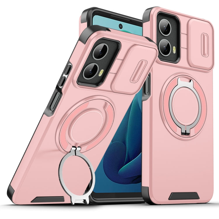 For Motorola Moto G 5G 2024 Sliding Camshield Ring Holder Phone Case(Pink) - Motorola Cases by PMC Jewellery | Online Shopping South Africa | PMC Jewellery | Buy Now Pay Later Mobicred