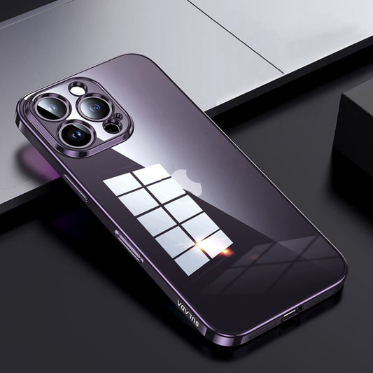 For iPhone 16 Pro Max SULADA Shine Through Series Plating TPU Transparent Phone Case(Dark Purple) - iPhone 16 Pro Max Cases by SULADA | Online Shopping South Africa | PMC Jewellery | Buy Now Pay Later Mobicred