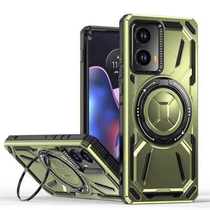 For Motorola Edge 2024 Armor II Series MagSafe Magnetic Holder Phone Case(Army Green) - Motorola Cases by PMC Jewellery | Online Shopping South Africa | PMC Jewellery | Buy Now Pay Later Mobicred