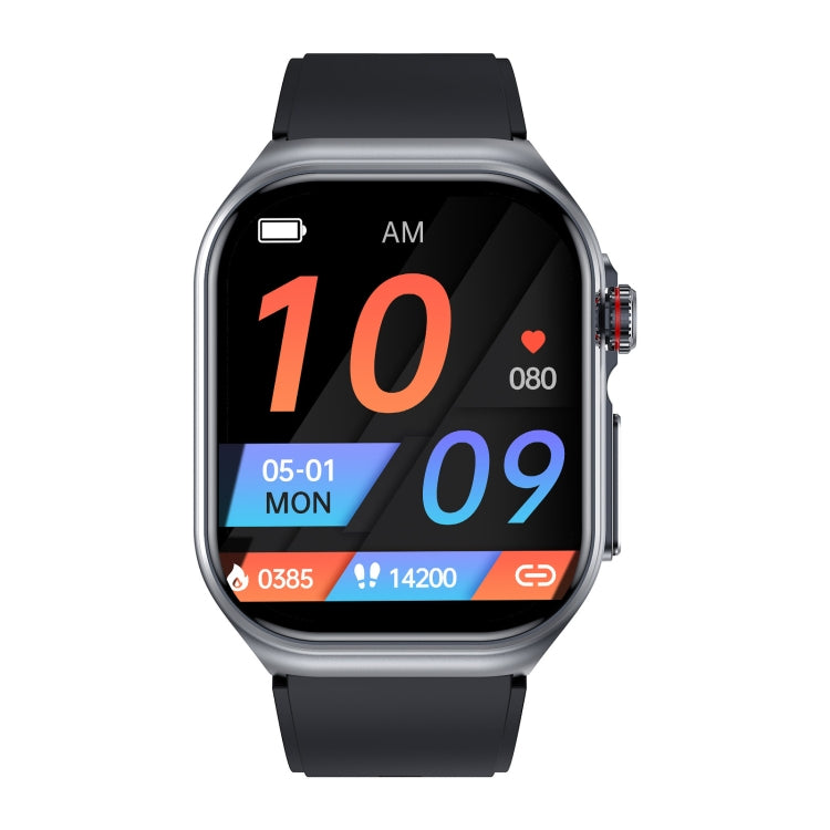 ET585 2.04 inch Silicone Strap IP68 Waterproof Smart Watch, Support ECG / Blood Composition Measurement(Black) - Smart Watches by PMC Jewellery | Online Shopping South Africa | PMC Jewellery | Buy Now Pay Later Mobicred