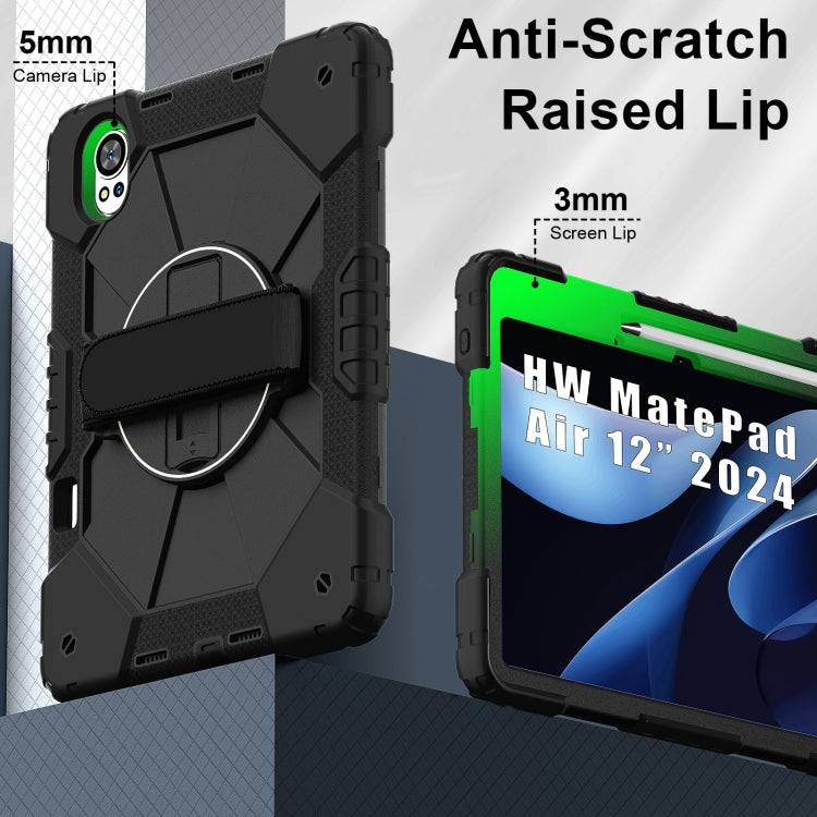 For Huawei MatePad Air 12 2024 Contrast Color Robot Silicone Hybrid PC Tablet Case(Black) - Huawei by PMC Jewellery | Online Shopping South Africa | PMC Jewellery | Buy Now Pay Later Mobicred