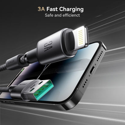 JOYROOM S-A50 3A 480Mbps Fast Charging Data Cable, USB-A to 8 Pin Cable, Length: 1.2m(Dark Gray) - Normal Style Cable by JOYROOM | Online Shopping South Africa | PMC Jewellery | Buy Now Pay Later Mobicred