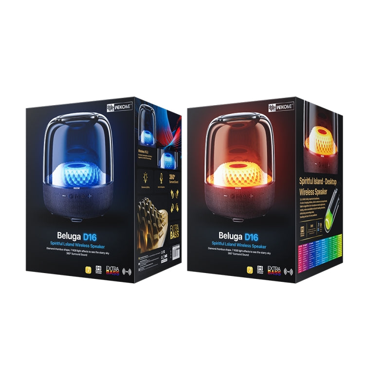 WK Beluga D16 Smart Island Desktop Bluetooth Speaker with Dual Microphones(Black) - Desktop Speaker by WK | Online Shopping South Africa | PMC Jewellery | Buy Now Pay Later Mobicred