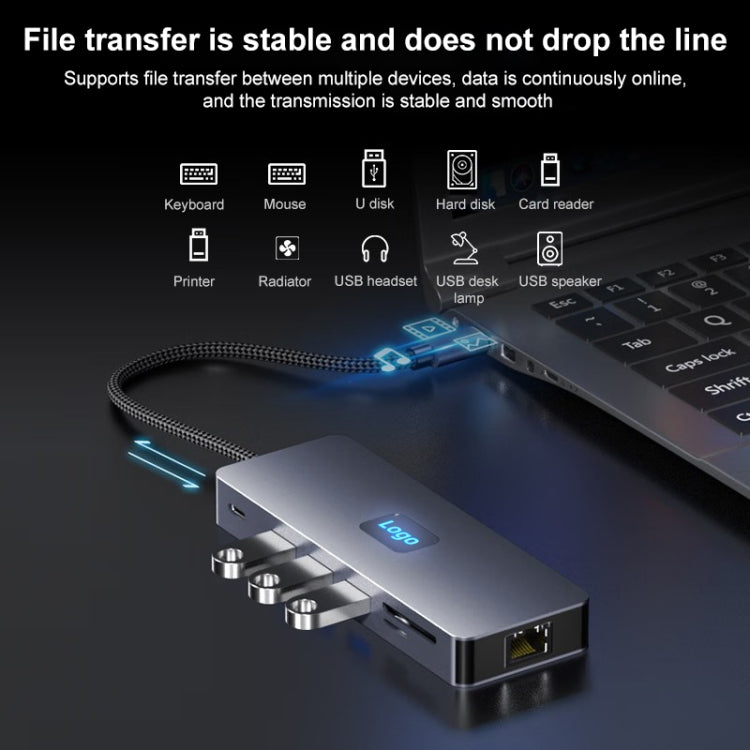 BYL-2411 11 in 1 Type-C HUB Docking Station with 3 x USB3.0, PD100W,  SD/TF, RJ45, Type-C, VGA, HDTV, 3.5mm Jack - HUB with Lan adapter by PMC Jewellery | Online Shopping South Africa | PMC Jewellery | Buy Now Pay Later Mobicred