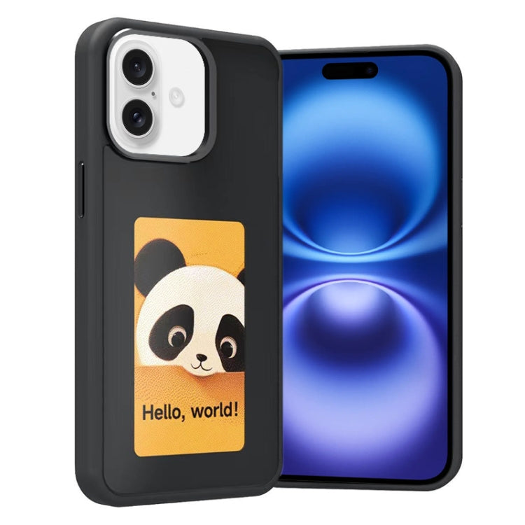 For iPhone 16 Plus Four-Color E-ink Screen NFC DIY Phone Case(Black) - iPhone 16 Plus Cases by PMC Jewellery | Online Shopping South Africa | PMC Jewellery | Buy Now Pay Later Mobicred