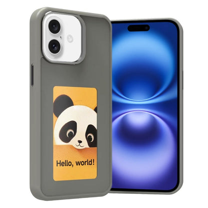 For iPhone 16 Plus Four-Color E-ink Screen NFC DIY Phone Case(Grey) - iPhone 16 Plus Cases by PMC Jewellery | Online Shopping South Africa | PMC Jewellery | Buy Now Pay Later Mobicred