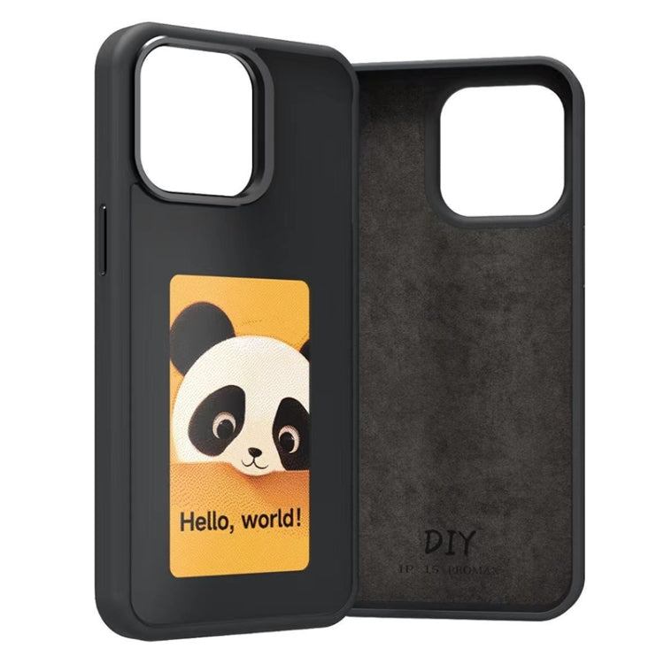 For iPhone 16 Four-Color E-ink Screen NFC DIY Phone Case(Black) - iPhone 16 Cases by PMC Jewellery | Online Shopping South Africa | PMC Jewellery | Buy Now Pay Later Mobicred