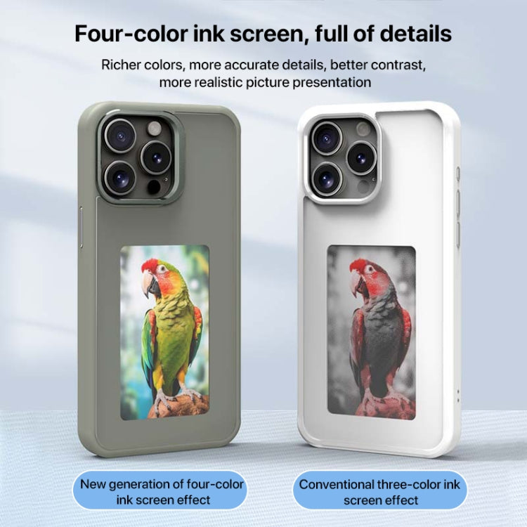 For iPhone 16 Plus Four-Color E-ink Screen NFC DIY Phone Case(Blue) - iPhone 16 Plus Cases by PMC Jewellery | Online Shopping South Africa | PMC Jewellery | Buy Now Pay Later Mobicred