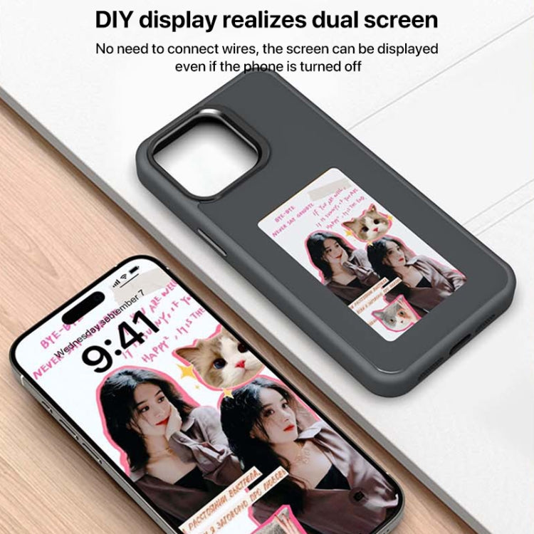 For iPhone 16 Plus Four-Color E-ink Screen NFC DIY Phone Case(Grey) - iPhone 16 Plus Cases by PMC Jewellery | Online Shopping South Africa | PMC Jewellery | Buy Now Pay Later Mobicred