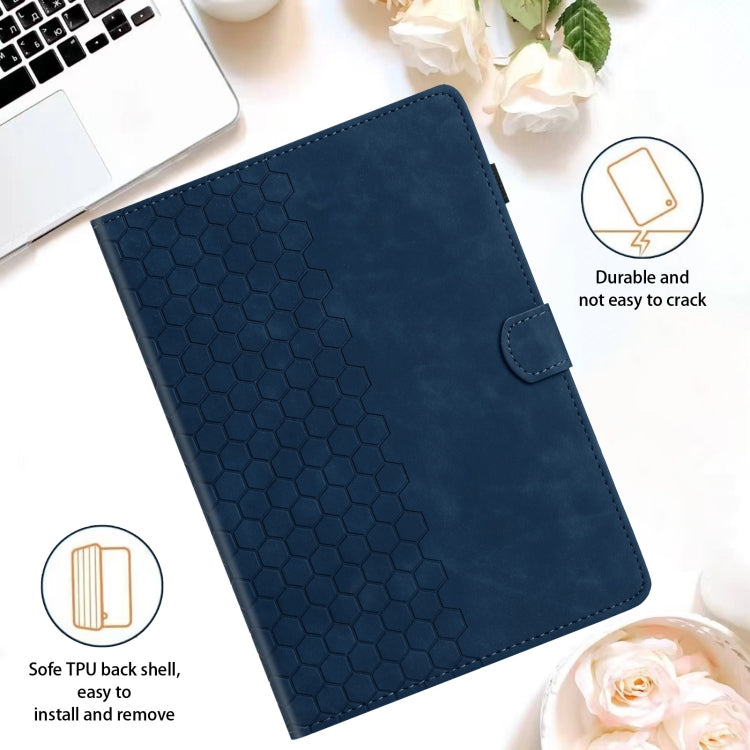 For Lenovo Tab M11 / Xiaoxin Pad 2024 Honeycomb Embossed Leather Smart Tablet Case(Blue) - Lenovo by PMC Jewellery | Online Shopping South Africa | PMC Jewellery | Buy Now Pay Later Mobicred