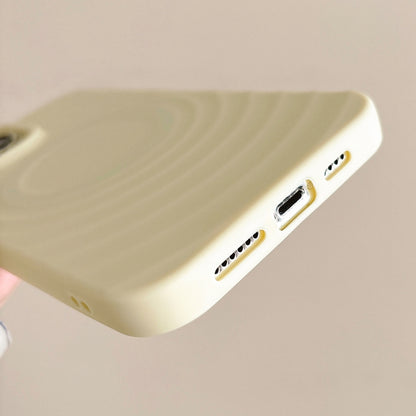 For iPhone 16 Plus Frosted Wave Texture MagSafe Magnetic TPU Phone Case(White) - iPhone 16 Plus Cases by PMC Jewellery | Online Shopping South Africa | PMC Jewellery | Buy Now Pay Later Mobicred