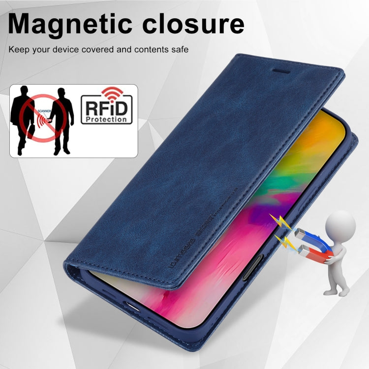 For iPhone 16 Pro Max LC.IMEEKE RFID Anti-theft Leather Phone Case(Blue) - iPhone 16 Pro Max Cases by LC.IMEEKE | Online Shopping South Africa | PMC Jewellery | Buy Now Pay Later Mobicred