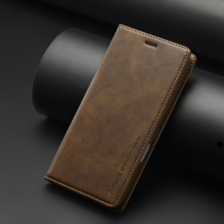 For iPhone 16 Pro LC.IMEEKE RFID Anti-theft Leather Phone Case(Brown) - iPhone 16 Pro Cases by LC.IMEEKE | Online Shopping South Africa | PMC Jewellery | Buy Now Pay Later Mobicred