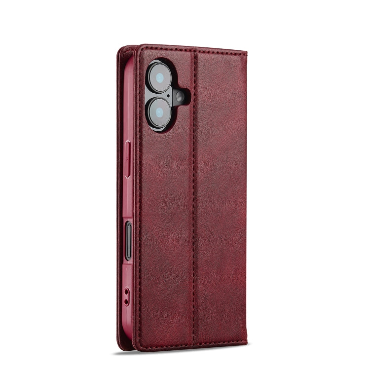 For iPhone 16 Plus LC.IMEEKE RFID Anti-theft Leather Phone Case(Red) - iPhone 16 Plus Cases by LC.IMEEKE | Online Shopping South Africa | PMC Jewellery | Buy Now Pay Later Mobicred