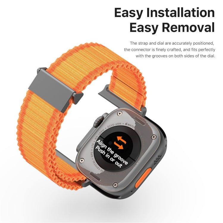 For Apple Watch Series 9 45mm DUX DUCIS YC Series Ocean Nylon Watch Band(Orange) - Watch Bands by DUX DUCIS | Online Shopping South Africa | PMC Jewellery | Buy Now Pay Later Mobicred