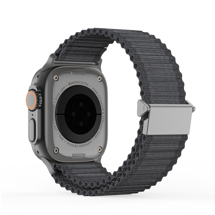 For Apple Watch Series 7 45mm DUX DUCIS YC Series Ocean Nylon Watch Band(Dark Grey) - Watch Bands by DUX DUCIS | Online Shopping South Africa | PMC Jewellery | Buy Now Pay Later Mobicred