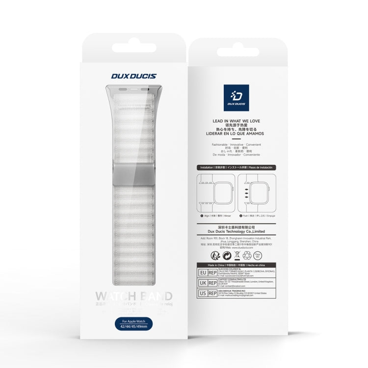 For Apple Watch Series 5 44mm DUX DUCIS YC Series Ocean Nylon Watch Band(White) - Watch Bands by DUX DUCIS | Online Shopping South Africa | PMC Jewellery | Buy Now Pay Later Mobicred