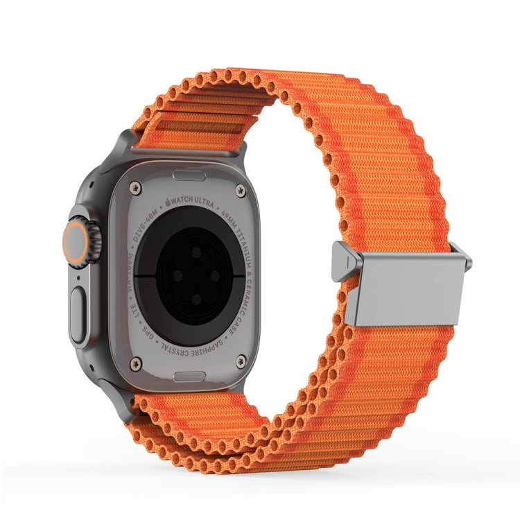 For Apple Watch Series 4 44mm DUX DUCIS YC Series Ocean Nylon Watch Band(Orange) - Watch Bands by DUX DUCIS | Online Shopping South Africa | PMC Jewellery | Buy Now Pay Later Mobicred