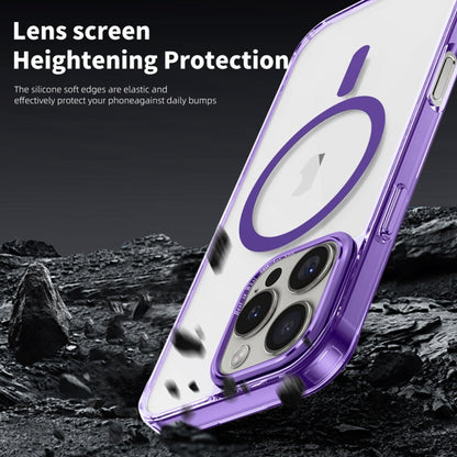 For iPhone 16 Pro Ice Color Magnetic Series Magsafe Magnetic PC Hybrid TPU Phone Case(Purple) - iPhone 16 Pro Cases by PMC Jewellery | Online Shopping South Africa | PMC Jewellery | Buy Now Pay Later Mobicred