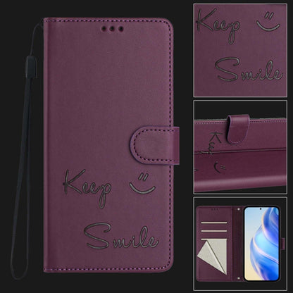 For Ulefone Note 18 Ultra 5G Smile Embossing RFID Leather Phone Case(Violet) - Ulefone Cases by PMC Jewellery | Online Shopping South Africa | PMC Jewellery | Buy Now Pay Later Mobicred