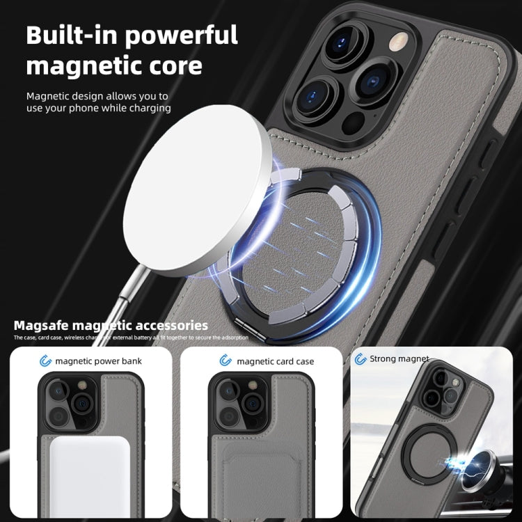 For iPhone 16 Pro Max Yashi 360 Degree Rotating MagSafe Holder Phone Case(Grey) - iPhone 16 Pro Max Cases by PMC Jewellery | Online Shopping South Africa | PMC Jewellery | Buy Now Pay Later Mobicred