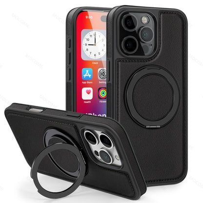 For iPhone 16 Pro Max Yashi 360 Degree Rotating MagSafe Holder Phone Case(Black) - iPhone 16 Pro Max Cases by PMC Jewellery | Online Shopping South Africa | PMC Jewellery | Buy Now Pay Later Mobicred